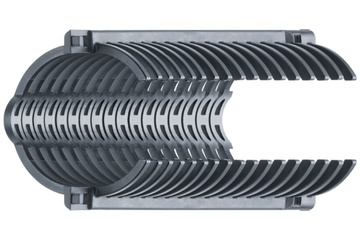 Conjunto e-rib | Fortalece tubos corrugados em fresadoras CNC | Largura nominal: 36 mm