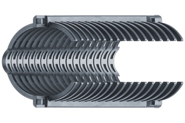 Conjunto e-rib | Fortalece tubos corrugados em fresadoras CNC | Largura nominal: 36 mm
