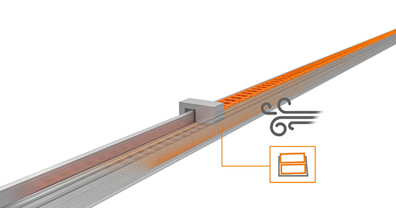 Carga de vento em cursos longos