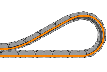 Esteira porta cabos guia mangueira hidráulica