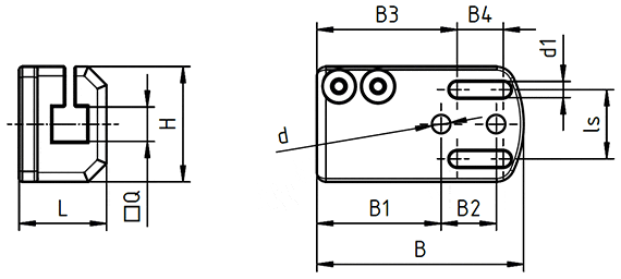 Drawing connecting plate for pneumatic grippers