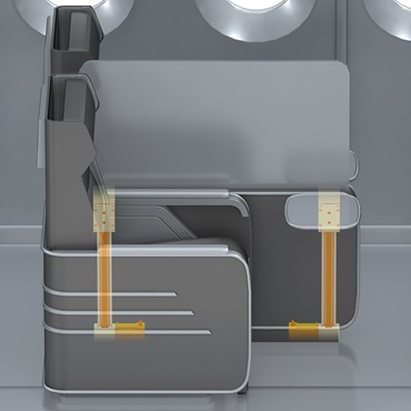 Interior do avião: sistemas lineares drylin em divisórias