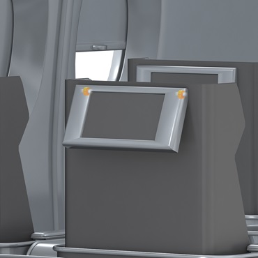 Interior dos aviões: buchas iglidur na montagem do tablet