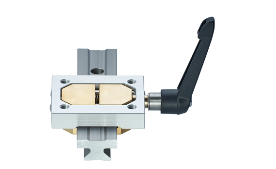 Elemento de fixação drylin® T e fixador manual para guias lineares
