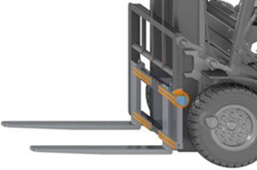 Barra de material iglidur® em dentes de garfo