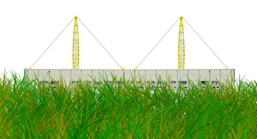 Fábrica atrás da grama