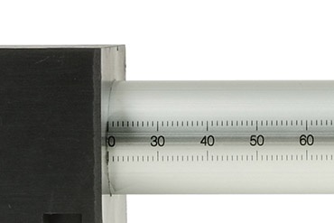 Eixo de tubo único com escala de medição