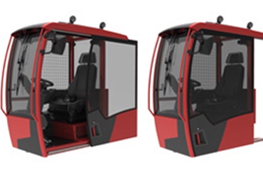 Cabine com tecnologia linear drylin® na porta deslizante