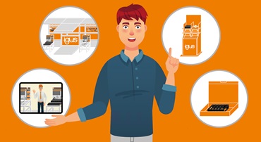 Serviços disponíveis: feira virtual, exposição no local, stands de amostras igus, pacotes de amostras personalizados