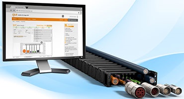 Configuração online de esteira porta cabos