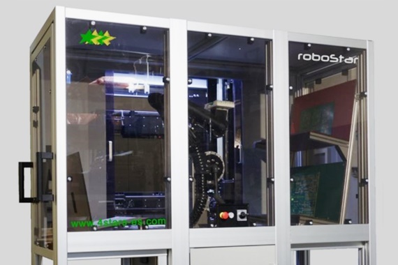 Unidade de teste RoboStar para placas de circuito impresso com braço robótico robolink