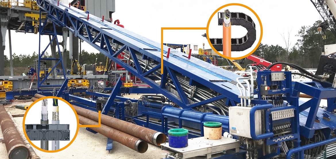 Passarela catwalk com produtos igus